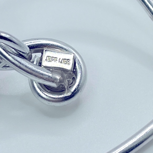 Jeff Leib giant silver heart cubic zirconia on leather rope - Picture 7 of 8